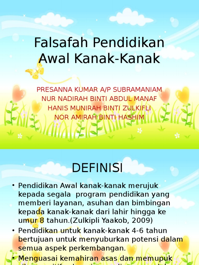 Falsafah Pendidikan Awal Kanak Kanak