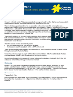 Fish Omega3 Fatty Acids and Cancer Position Statement