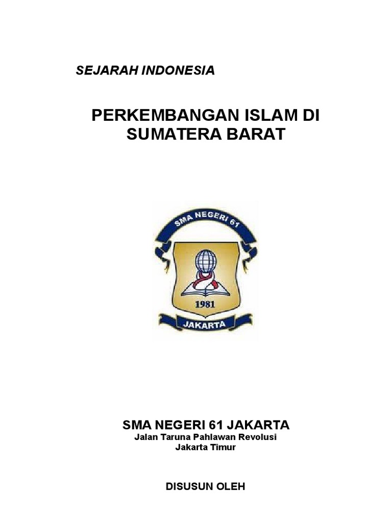 Makalah Kerajaan Islam Di Sumatera Barat | PDF