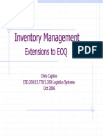 Inventory Management: Extensions To EOQ