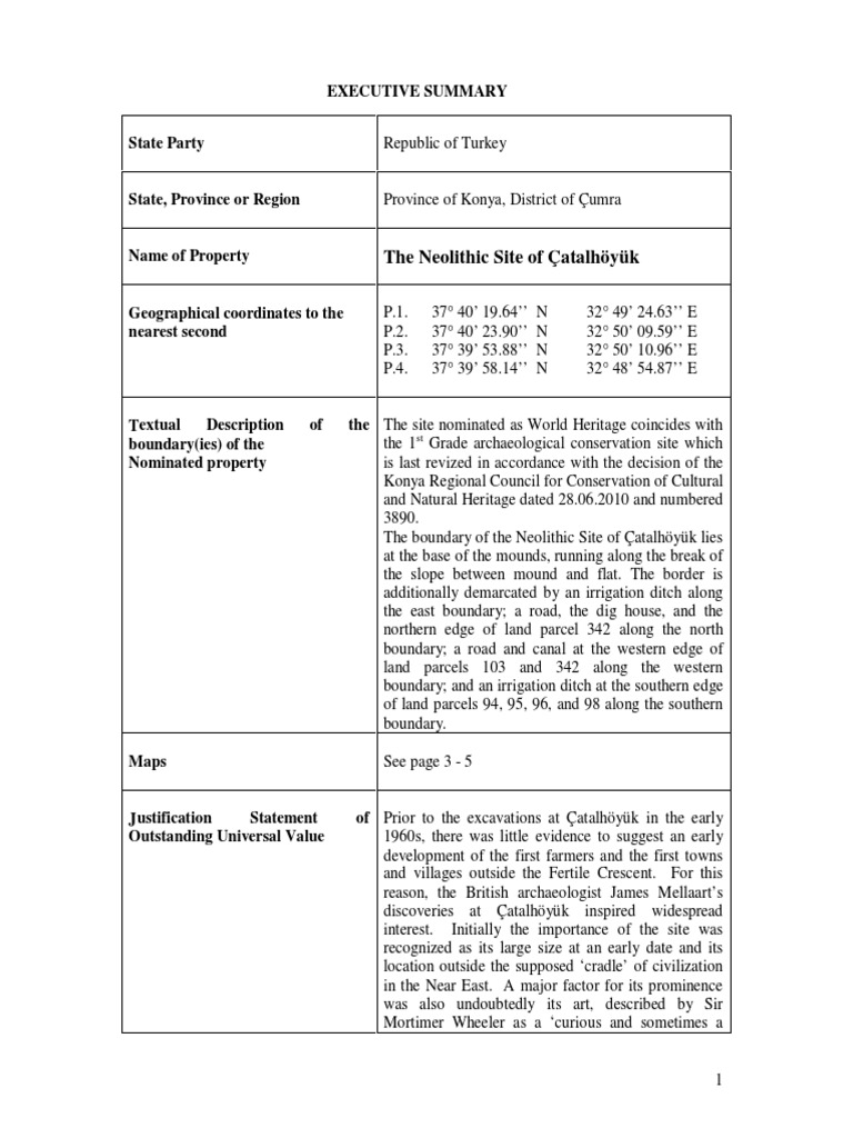 Neolithic Site of Çatalhöyük PDF | PDF | Pottery | Excavation (Archaeology)