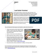 Lead Solder Factsheet: You Can Help Prevent Lead Exposure and Maintain A Safe Work Environment by