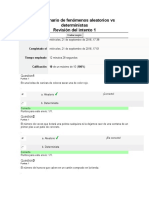 Cuestionario de Fenómenos Aleatorios vs Deterministas