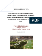 Memoria Descriptiva Parque Flor de Amancaes