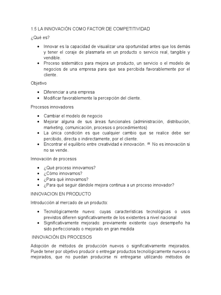 1.5 Innovacion Como Estrategia de Competitividad | PDF | Competitividad ...