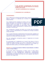 Decreto Supremo Que Aprueba El Reglamento Del Decreto Legislativo #1068 Del Sistema de Defensa Jurídica Del EstadOo