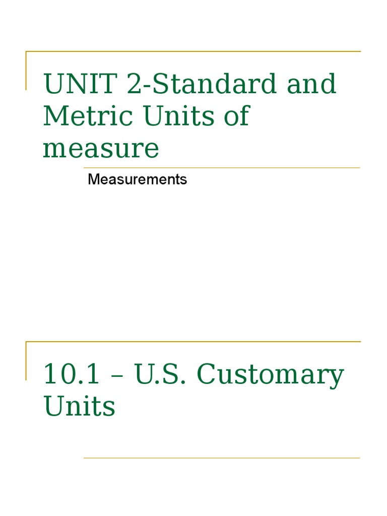 Understanding Measurement Units and Conversions | PDF | Units Of ...