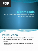 Nonmetals: Join Us in Exploring The Properties, Examples and Uses of Non-Metals!