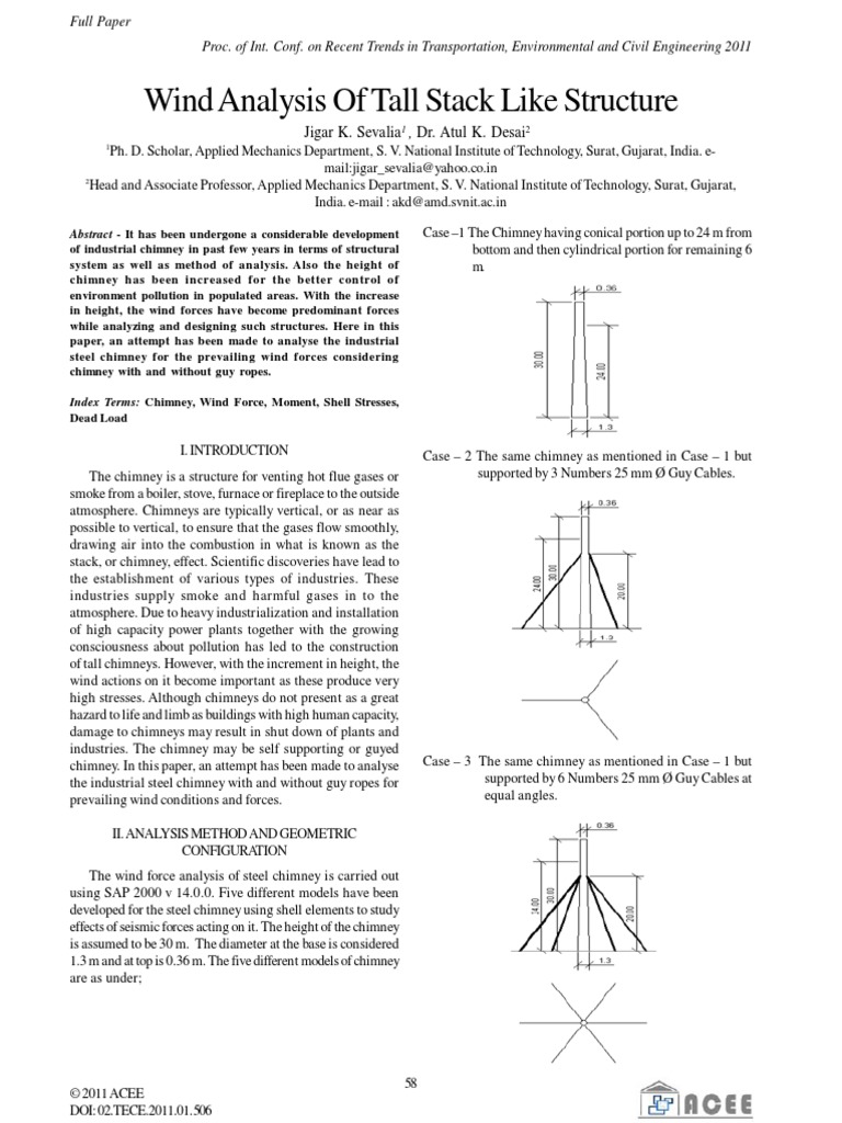 Wind Analysis of Tall Stack Like Structure PDF | PDF | Chimney | Civil ...