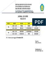 Jadwal Les Sore