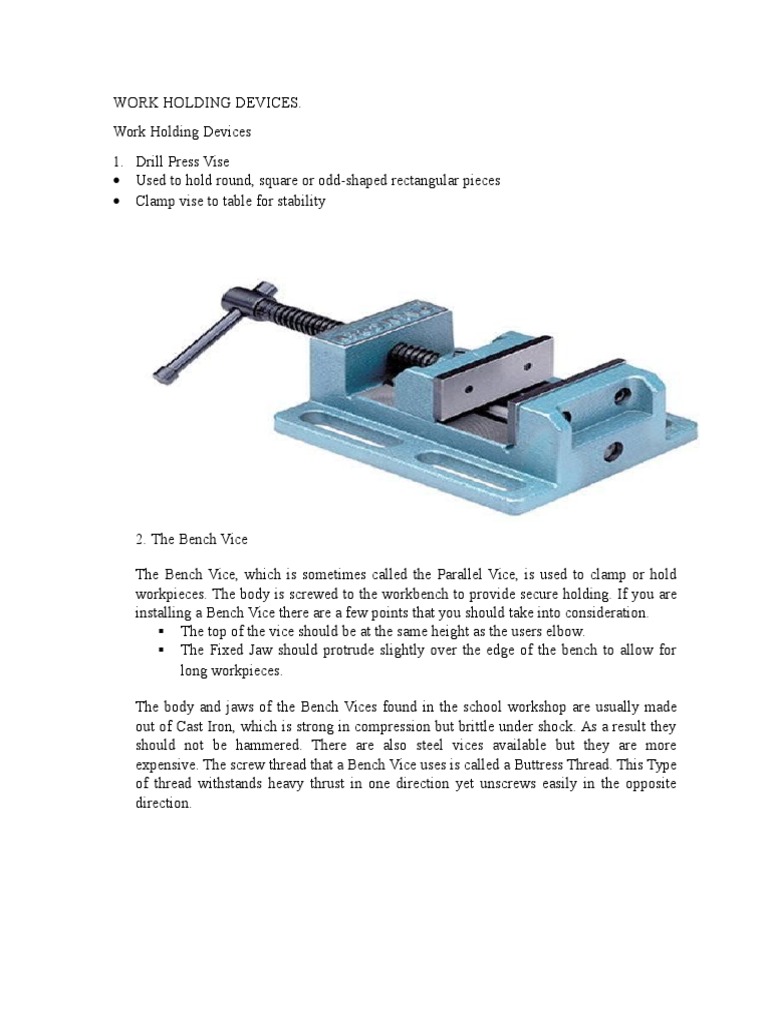 Work Holding Devices PDF Metalworking Tools