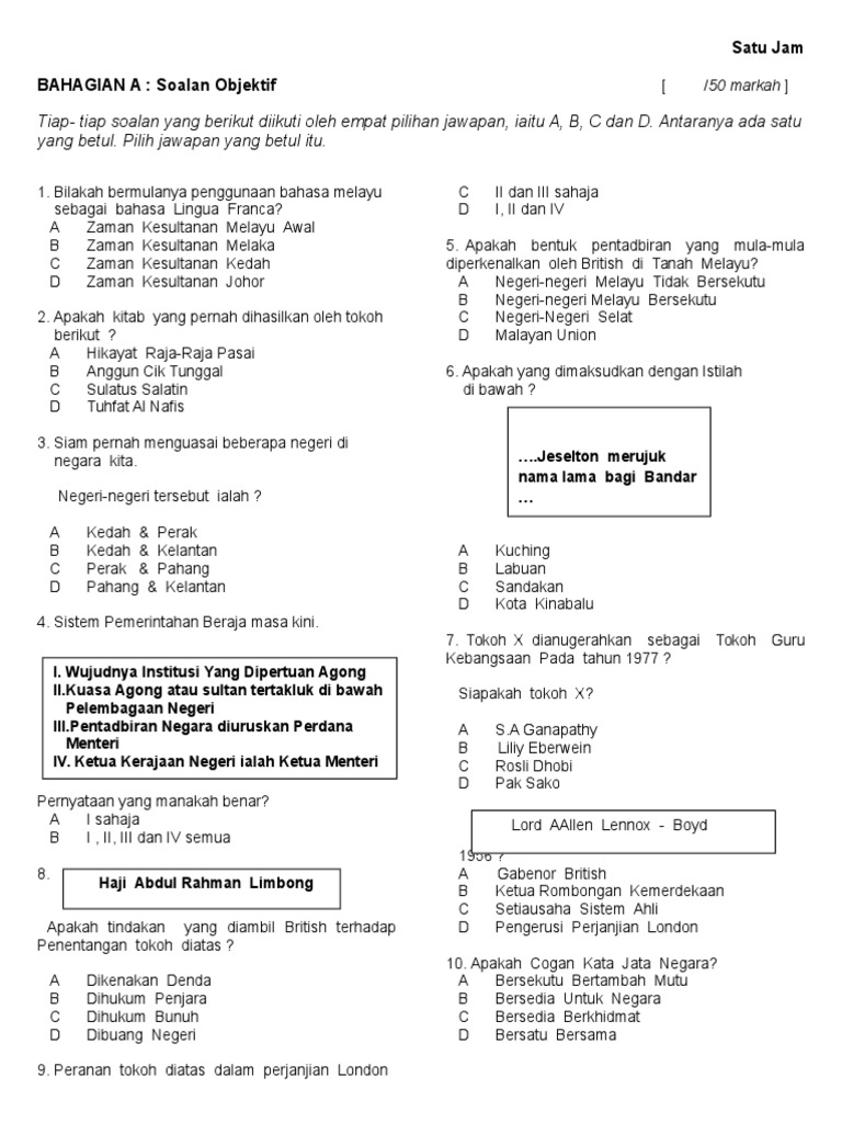 Sejarah Tahun 5 Pat 2016 Sk Segubang Bau Pdf