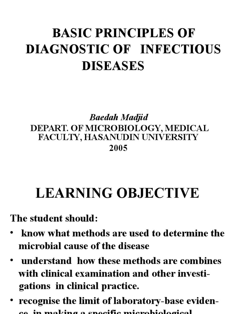 Basic Principles of Diagnostic of Infectious Diseases | PDF | Growth ...