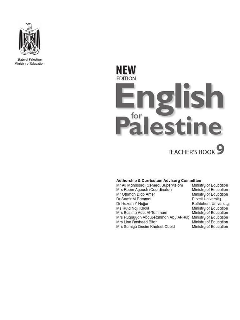 English For Palestine 9TB | PDF | Reading Comprehension | Vocabulary