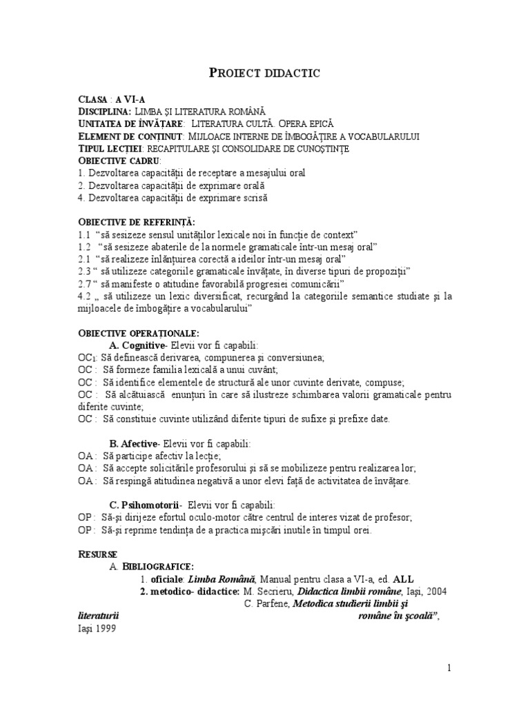 Proiectdidactic Mijlintdeimb Cla6a