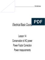 Electrical Basic Course: Lesson 14 Conservation of AC Power Power Factor Correction Power Measurements