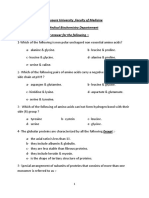 Mansoura University Medical Biochemistry MCQs