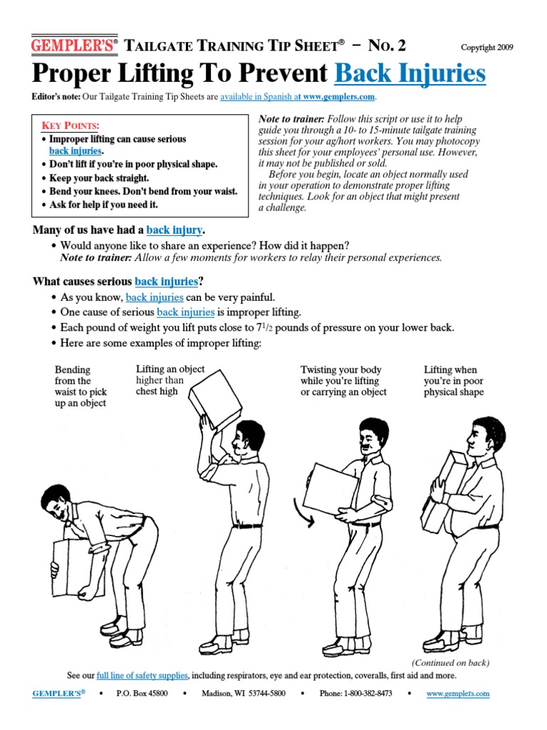 Lifting Technique Toolbox Talk Template Haspod Riset