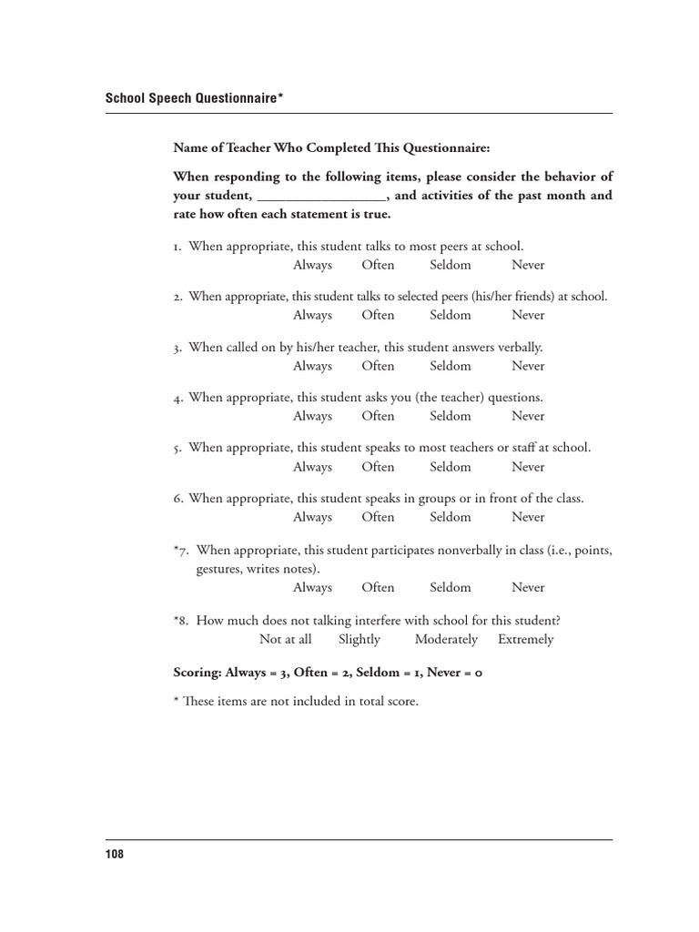 SSQ Forms - and - Worksheets PDF | PDF | Nonverbal Communication | Questionnaire