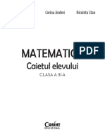Caiet Matematica Cls III Fragment