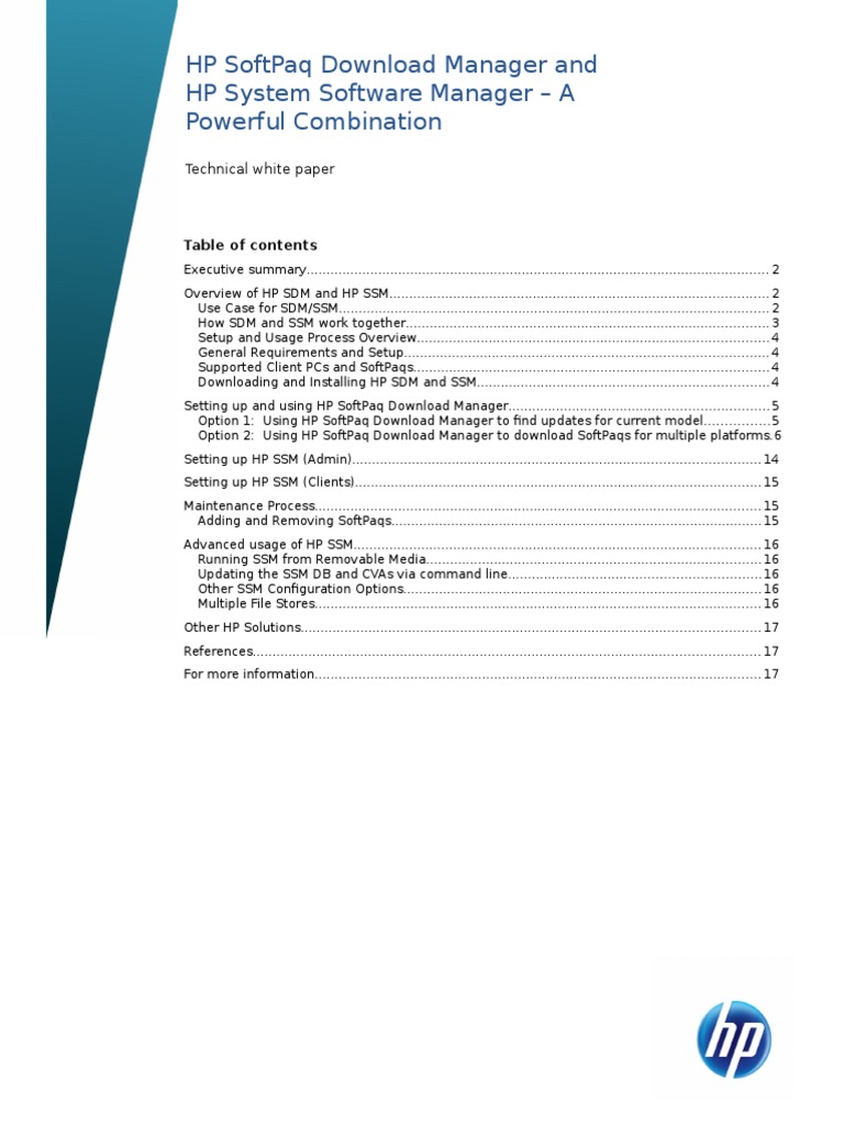 HP Softpaq Download Manager and HP System Software Manager A Powerful