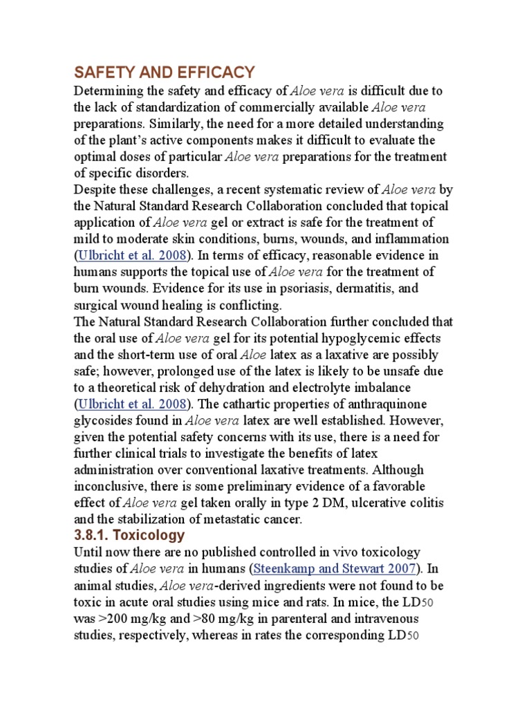 Safety and Efficacy | PDF | Toxicity | Wound