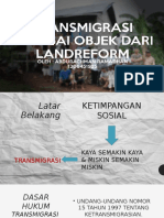 Trasmigrasi Sebagai Objektif Landreform Di Indonesia