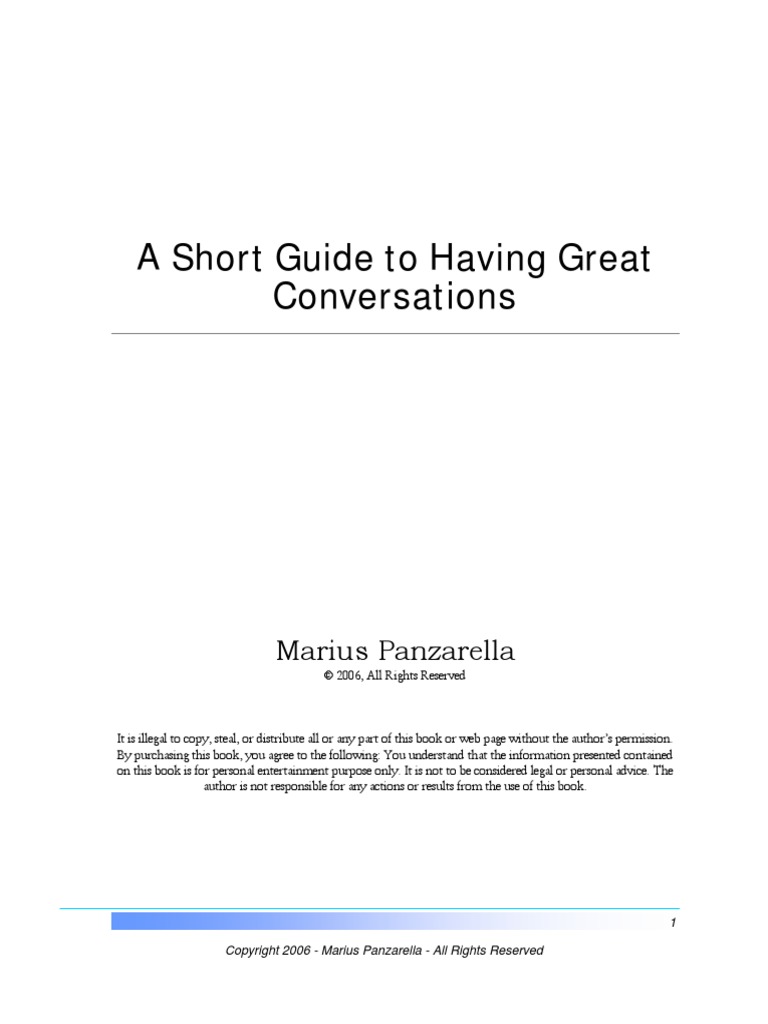 Short Guide To Having Great Conversations PDF | PDF | Conversation ...