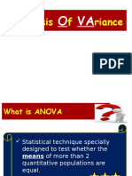 Analysis of Varience-One Way Analysis (Original Slide)