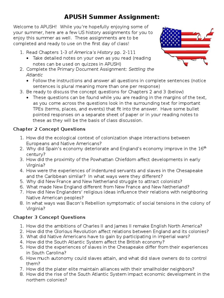 APUSH Summer Assignment PDF Native Americans In The United States