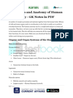 Human Body Functions and Anatomy PDF Notes