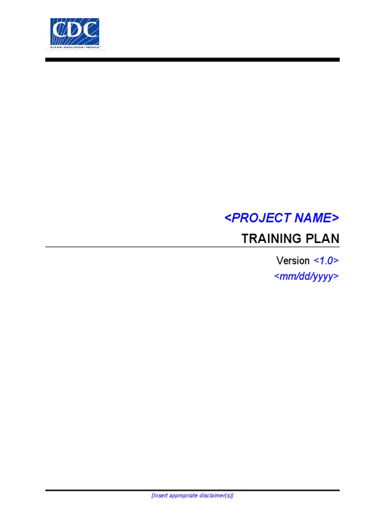 CDC UP Training Plan Template | PDF | Evaluation | Scope (Computer Science)