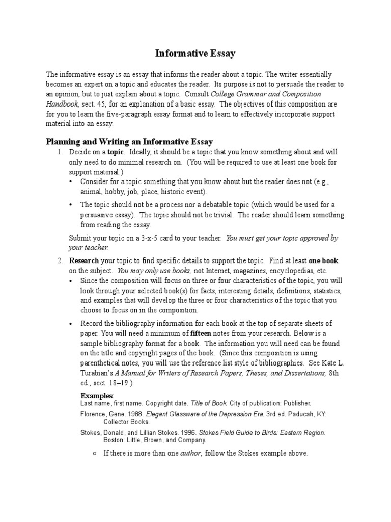 Informative essay outline image