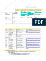 4d homeroom calendar