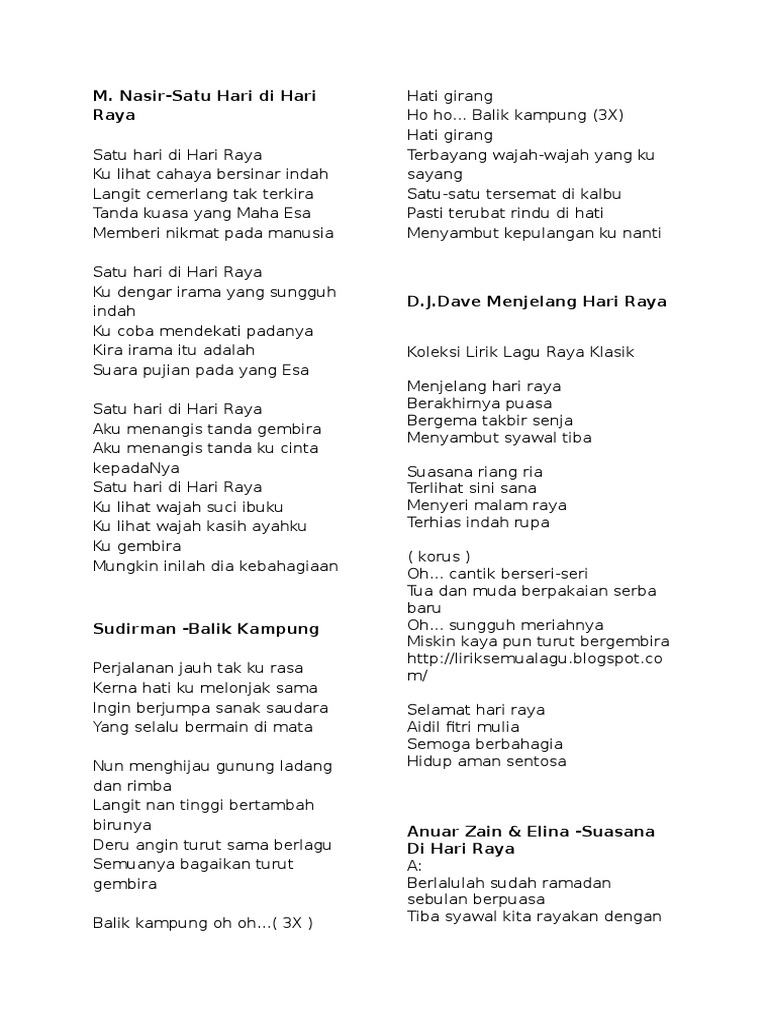 Lirik Lagu Raya | PDF