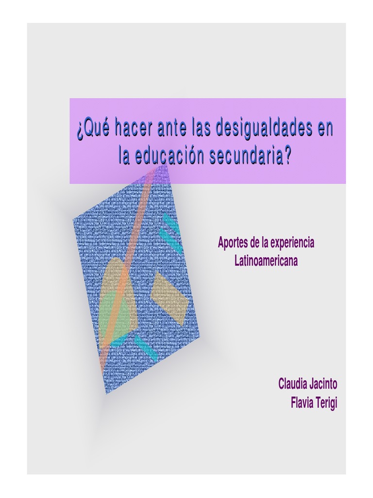 Desigualdades en la Educación Secundaria | PDF | Desigualdad social ...