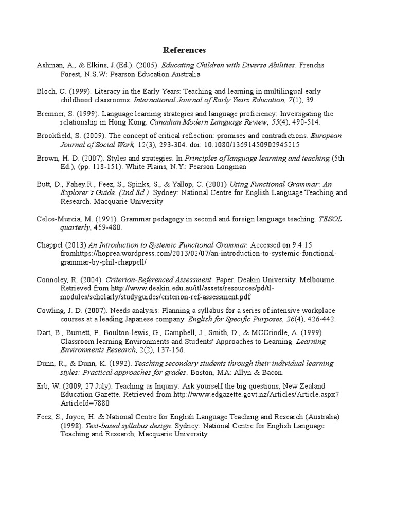 references English As A Second Or Foreign Language Language Education
