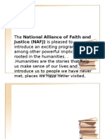 Justice (NAFJ) Is Pleased To: National Alliance of Faith and Justice