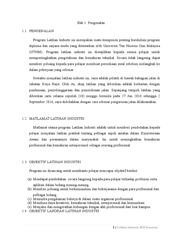 Bab 1 Latihan Industri