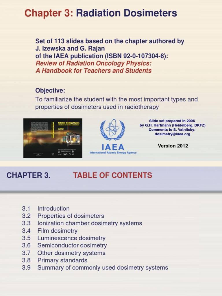 Chapter 03 Radiation Dosimeters PDF | PDF | Dosimetry | Mosfet