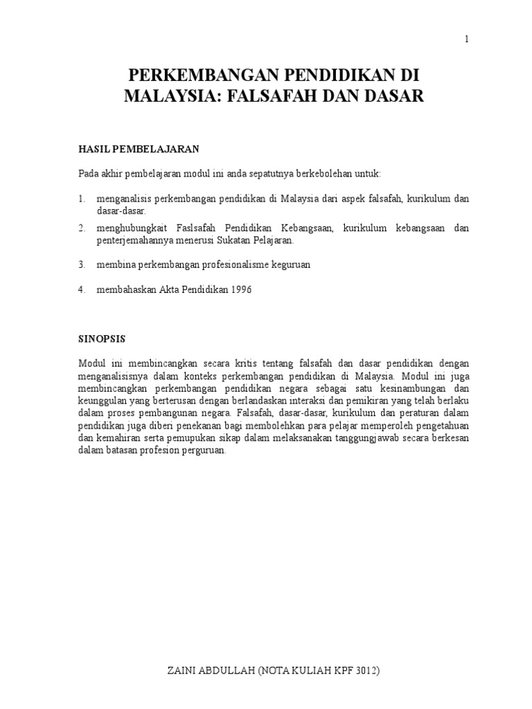 Dasar Dan Falsafah Nota