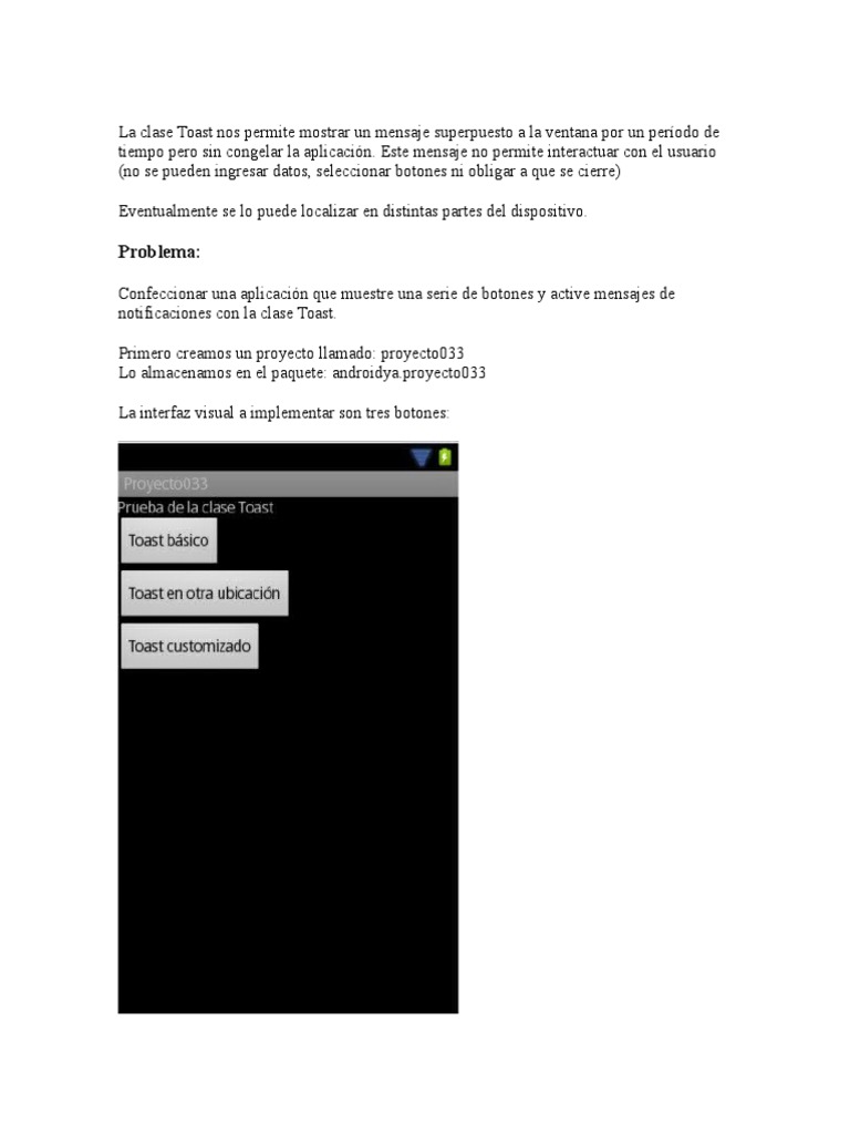 Clase Toast PDF Software del sistema Áreas de informática