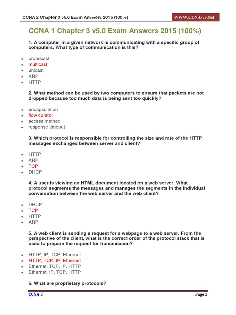 Ccna 4 Chapter 3 Exam Answers