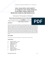 Modeling, Analyzing and Safety Aspects of Torsion and Noise Effects On Round Mild Steel Shafts by Response Surface Methodology