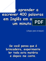 Como Aprender 400 Palavras em Ingles em 1 Minuto