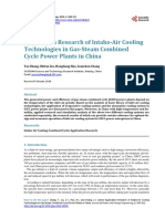 Application Research of Intake-Air Cooling Technologies in Gas-Steam Combined Cycle Power Plants in China