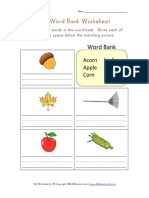 Fall Word Bank Worksheet