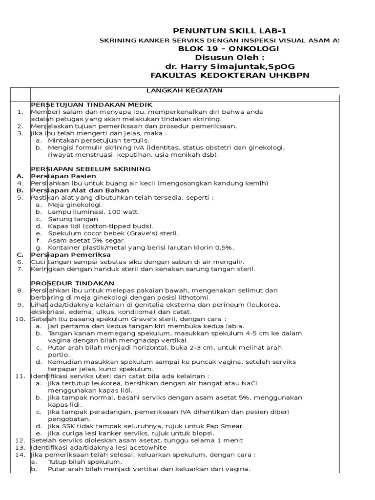 Checklist IVA | PDF | Pengembangan Diri | Kesehatan Holistik