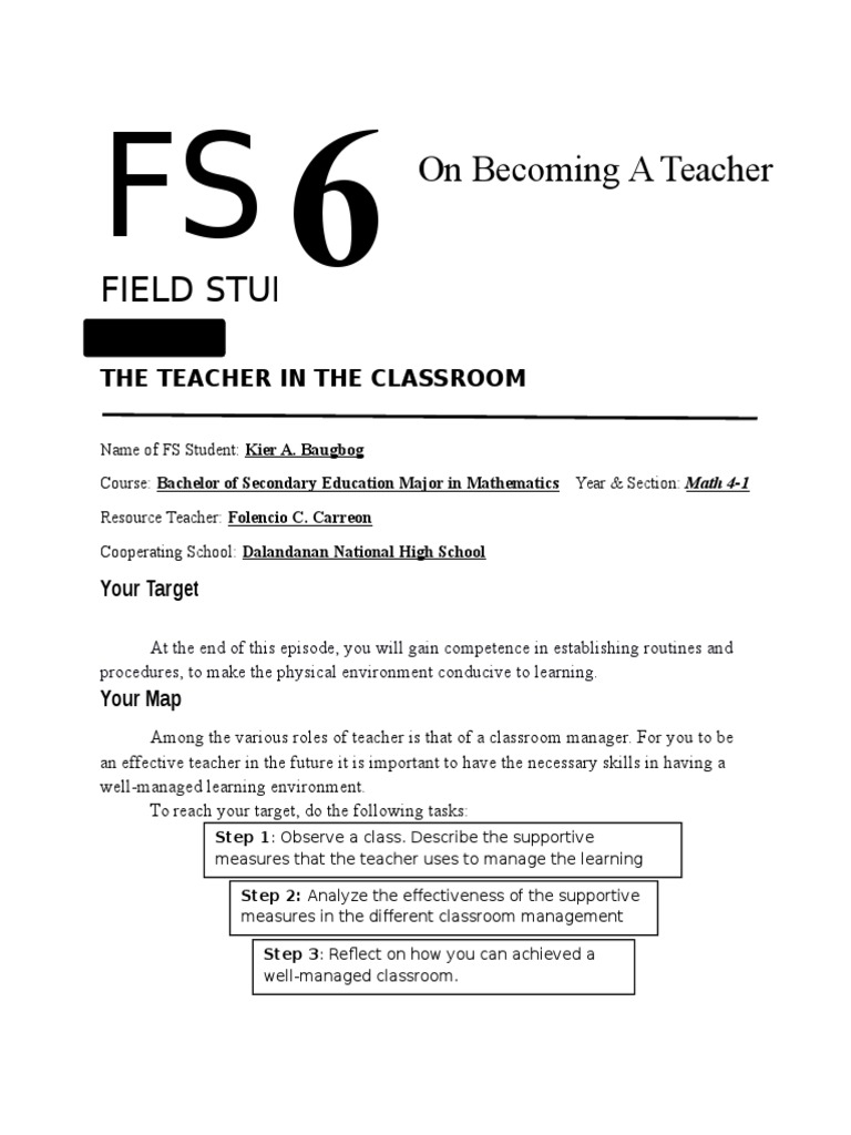 Fs 2 PDF Classroom Management Classroom