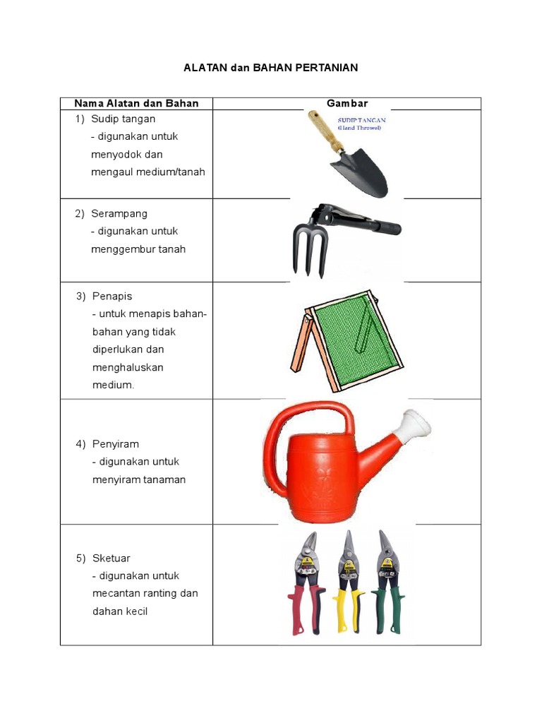 Alatan Dan Bahan Pertanian Pdf